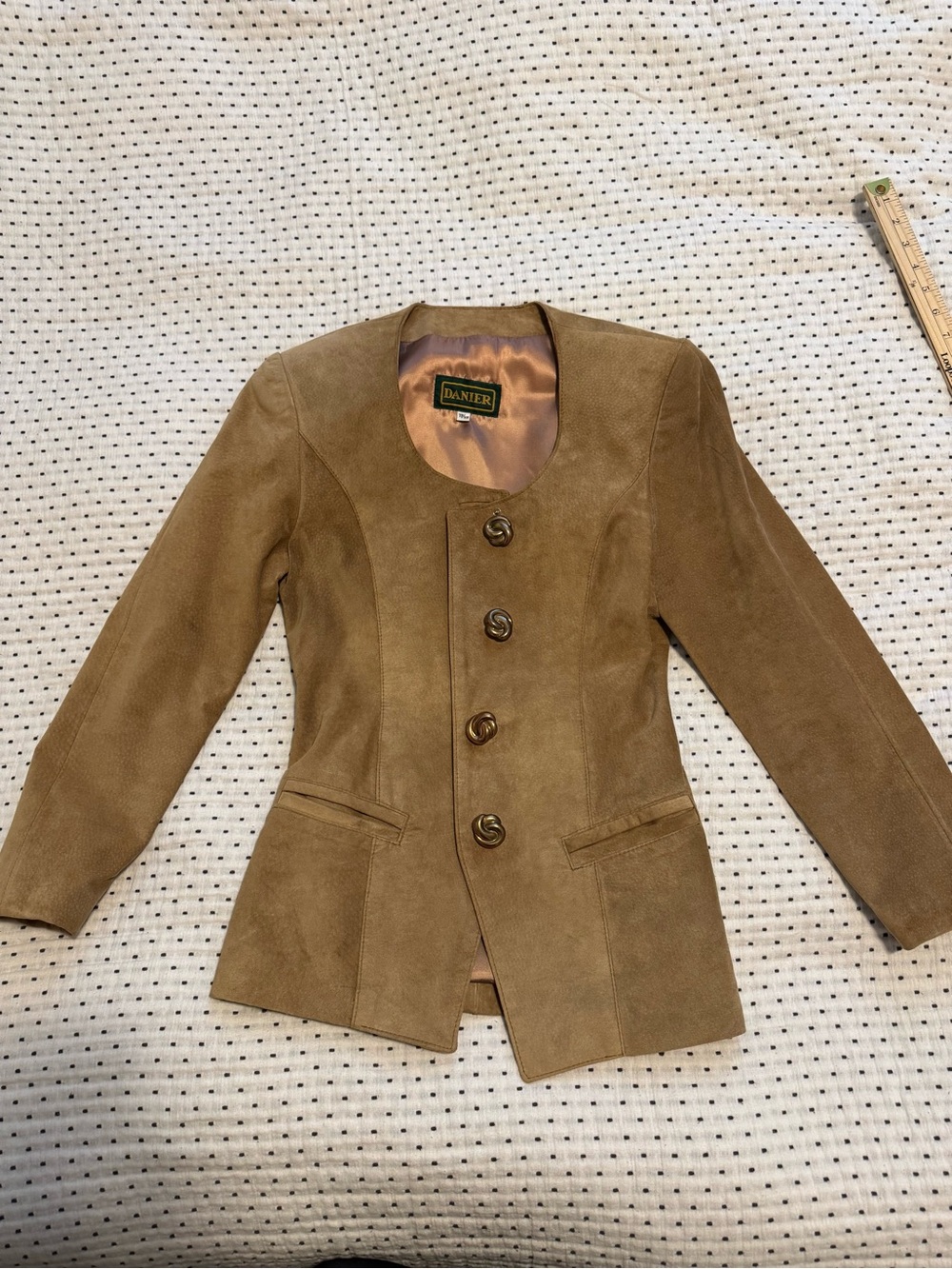 Danier Women's Suede Button-Front Jacket - Tan Light Brown